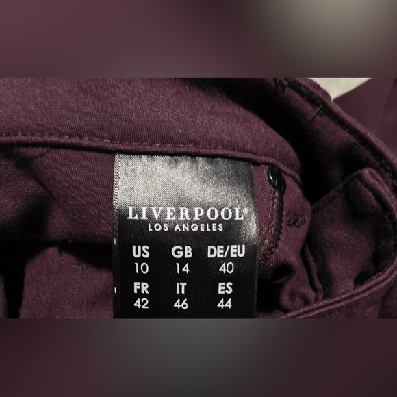 Liverpool Women’s Size 10 Plum Colored Slim Fit Pants EUC - Picture 4 of 8